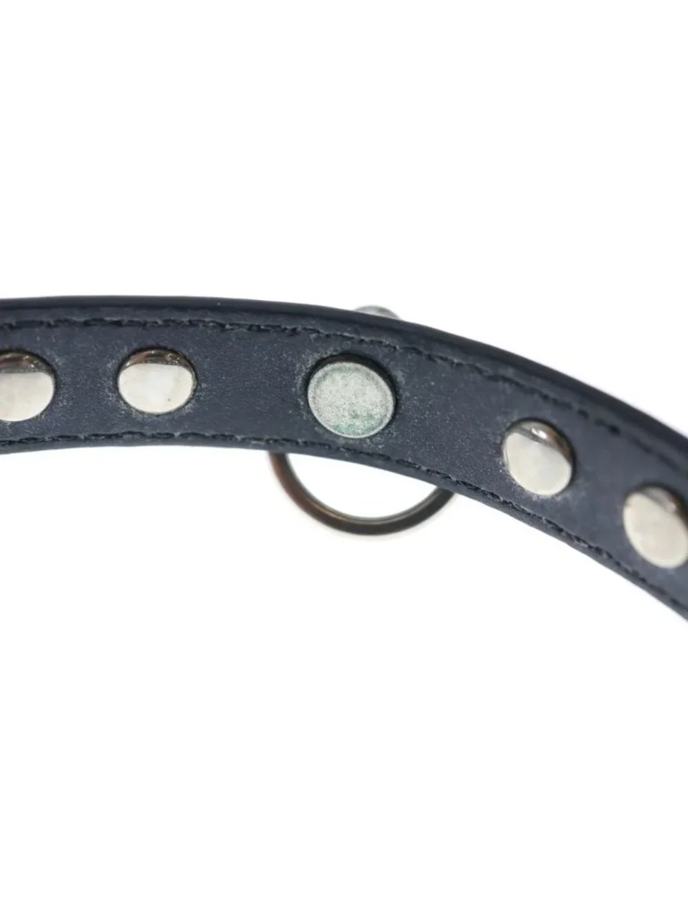Celine Studded Choker Leather Necklace Black